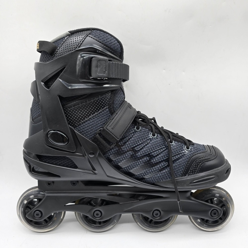 Roller Derby AERIO Q-60 Men's Inline Skates Size 11 Black Gold 80mm Wheels